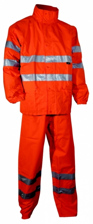 Kurtka + spodnie komplet przeciwdeszczowy ostrzegawczy