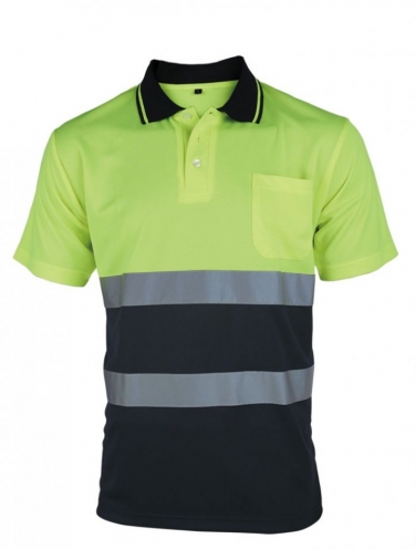 Koszulka polo dwukolorowa z odblaskami