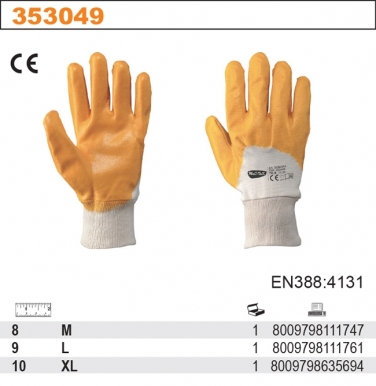 Rękawice robocze SONORA z dżerseju pokrytego NBR