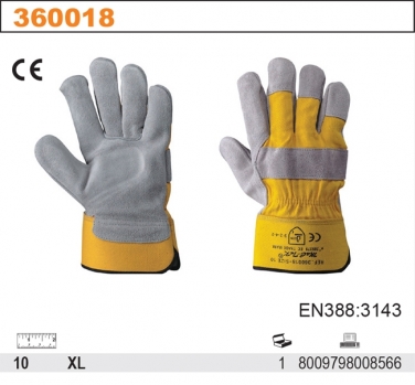 Rękawice robocze z oddychającej dwoiny bydlęcecj P85