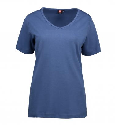 T-shirt Interlock | V-neck - Damski