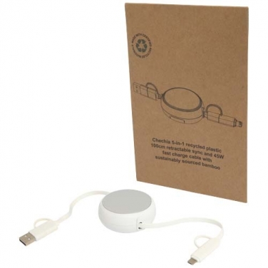 Alasia zwijany kabel do synchronizacji danych i szybkiego ładowania 5 w 1 45 W o długości 100 cm z tworzyw sztucznych i aluminium pochodzących z recyklingu